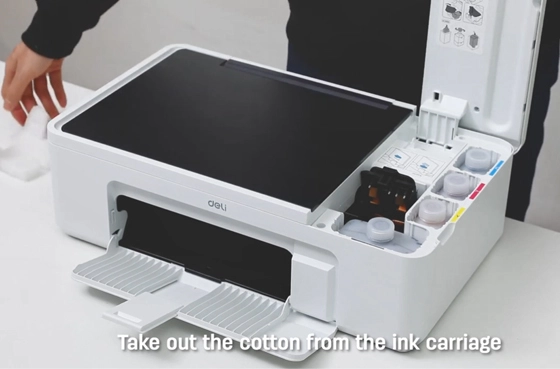 02 đầu lắp máy in Deli máy in phun d311nw