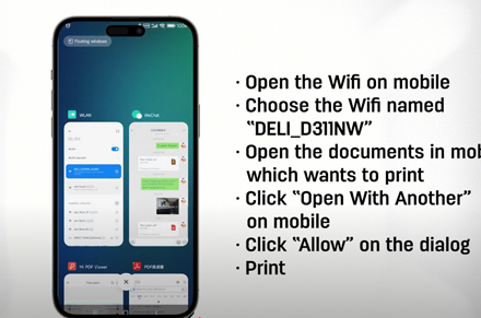 Máy in Deli in thông minh di động máy in phun d311nw