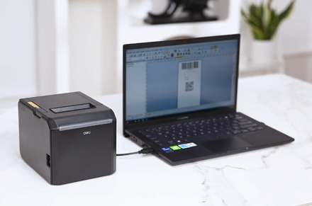 Máy in hóa đơn nhiệt Deli es301 es302