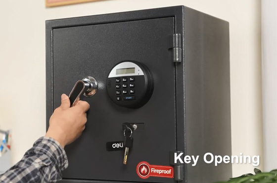 01 hộp chống cháy mật khẩu điện tử dòng Deli et580
