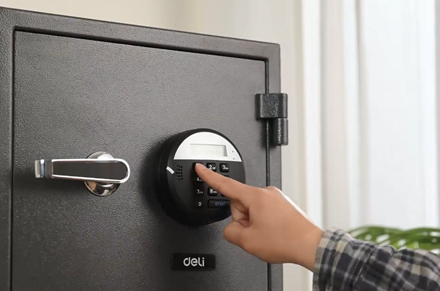 Hộp chống cháy mật khẩu điện tử Deli et580 Series
